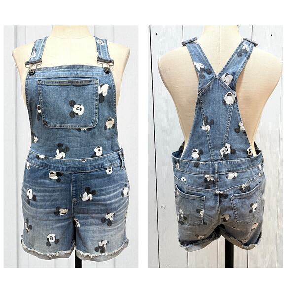 torrid Denim - Torrid Size 16 Disney Mickey Mouse Blue Denim Medium Wash Shortalls Overalls